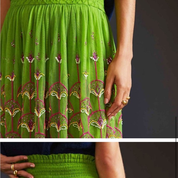 Anthropologie beaded beautiful midi tulle holiday ❄️❄️dress - Picture 6 of 6